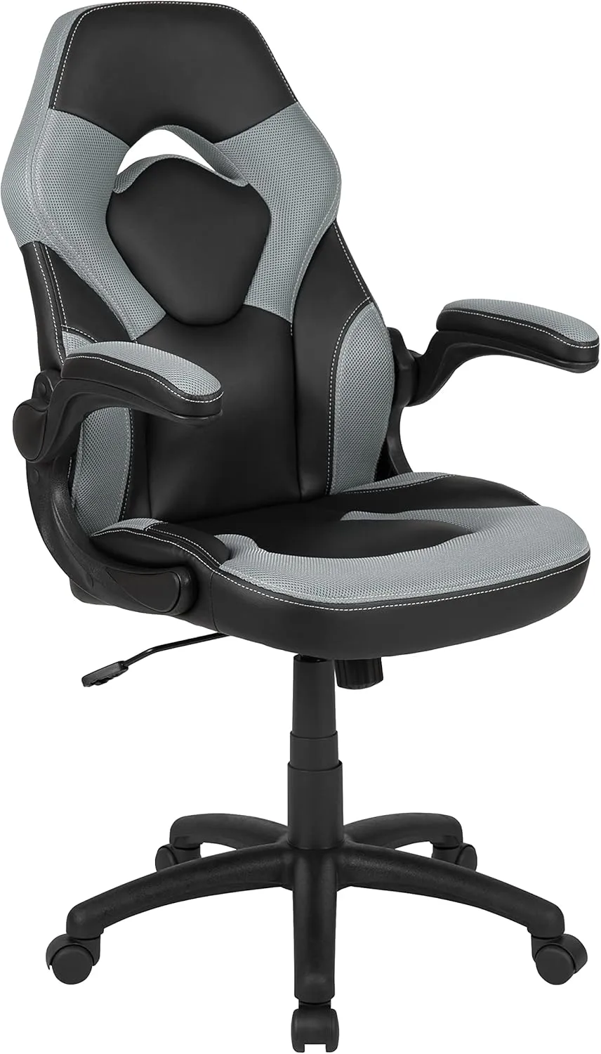 Flash Furniture X10 High-Back LeatherSoft Racing Style Gaming Chair with Flip-Up Arms