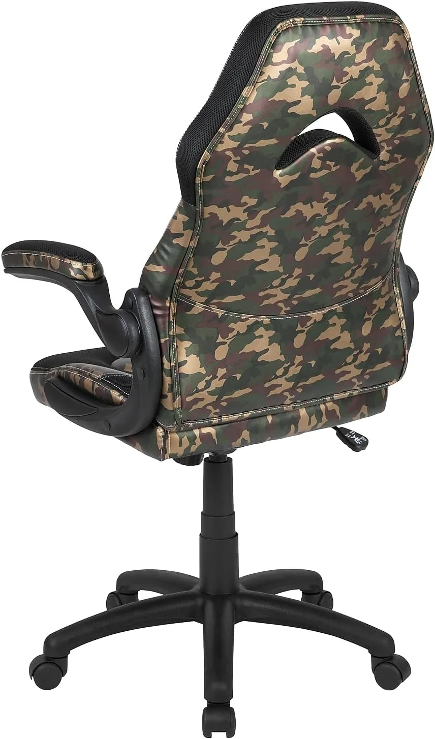 Flash Furniture X10 High-Back LeatherSoft Racing Style Gaming Chair with Flip-Up Arms