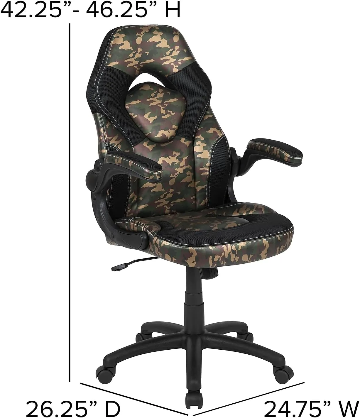Flash Furniture X10 High-Back LeatherSoft Racing Style Gaming Chair with Flip-Up Arms