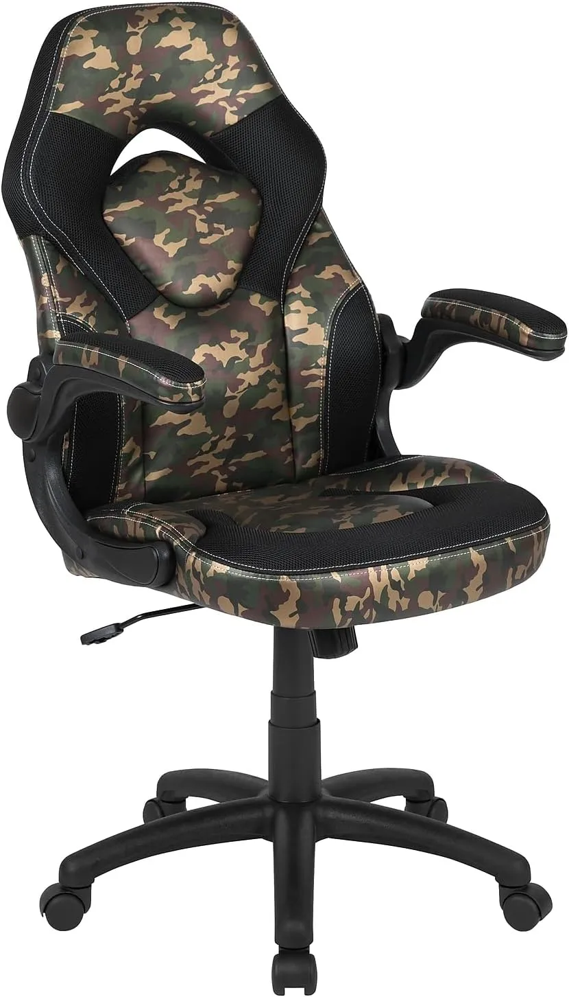 Flash Furniture X10 High-Back LeatherSoft Racing Style Gaming Chair with Flip-Up Arms