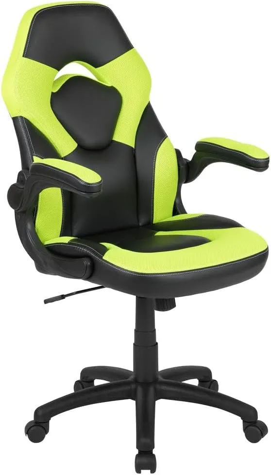 Flash Furniture X10 High-Back LeatherSoft Racing Style Gaming Chair with Flip-Up Arms