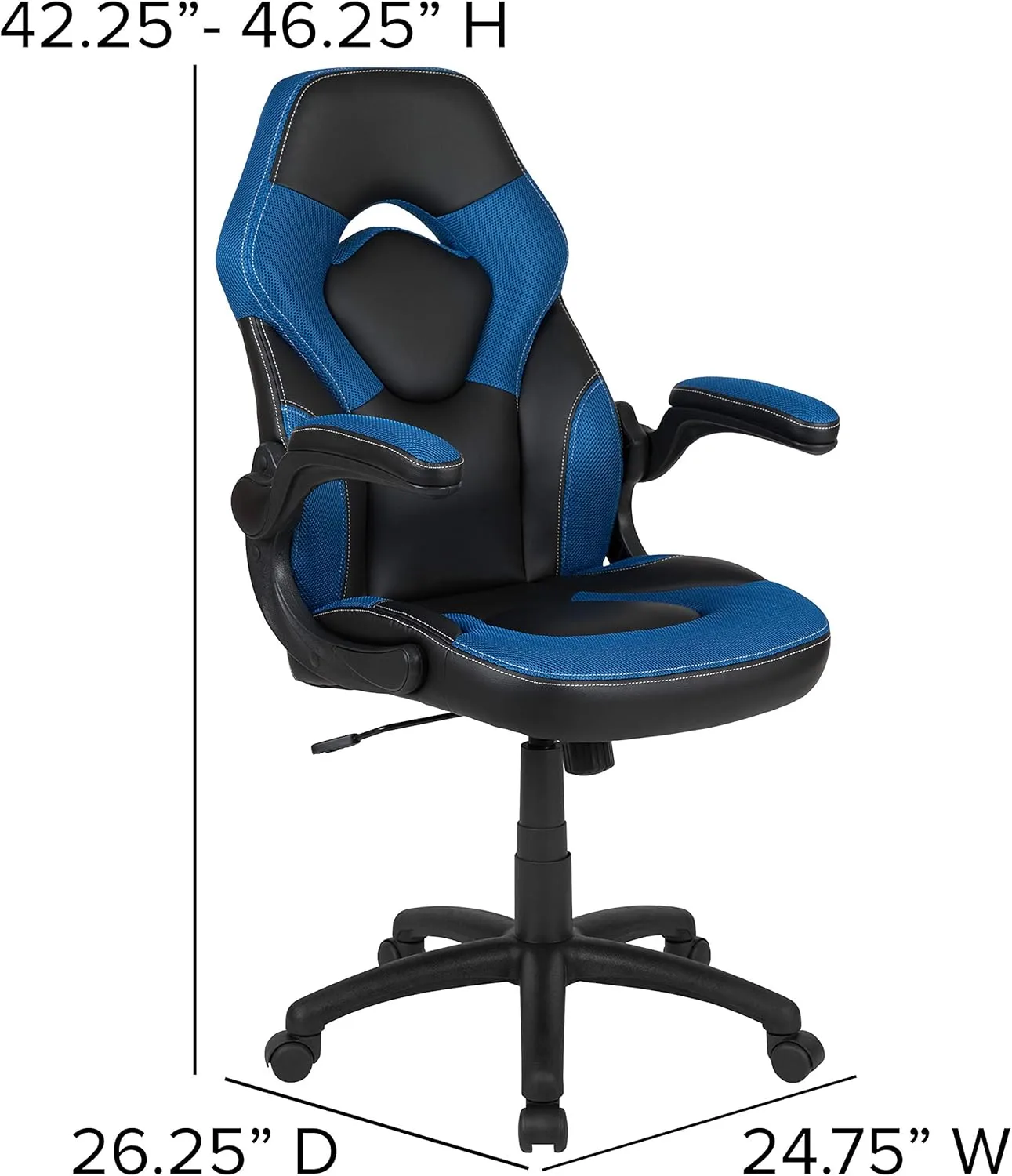 Flash Furniture X10 High-Back LeatherSoft Racing Style Gaming Chair with Flip-Up Arms