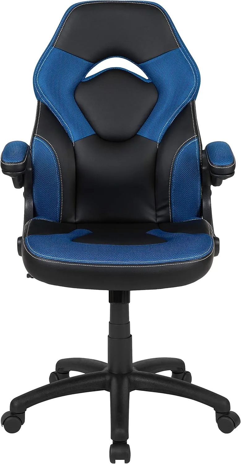 Flash Furniture X10 High-Back LeatherSoft Racing Style Gaming Chair with Flip-Up Arms