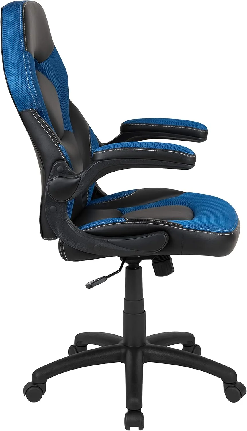 Flash Furniture X10 High-Back LeatherSoft Racing Style Gaming Chair with Flip-Up Arms