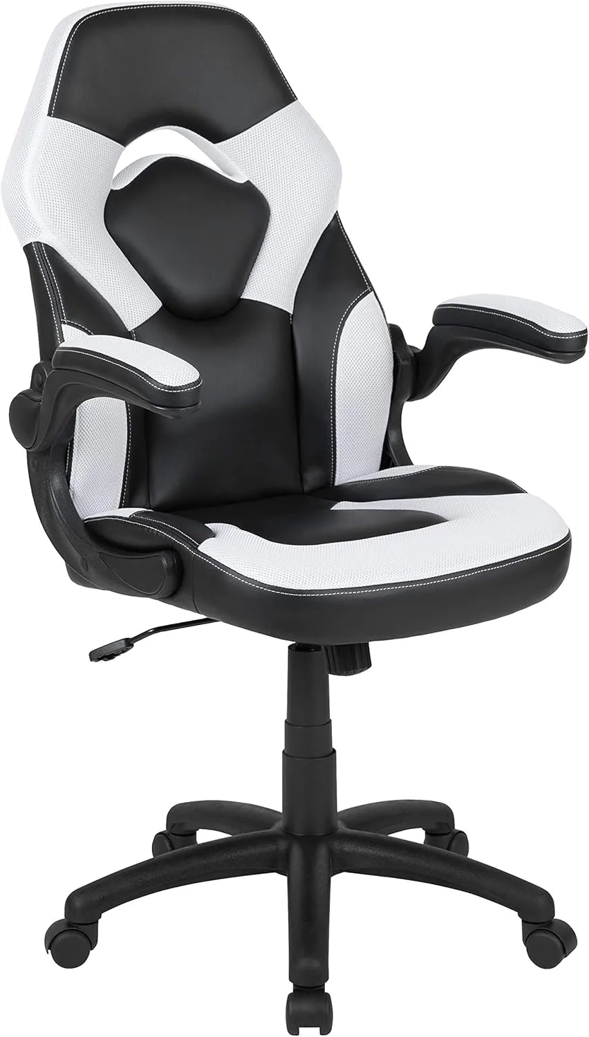 Flash Furniture X10 High-Back LeatherSoft Racing Style Gaming Chair with Flip-Up Arms