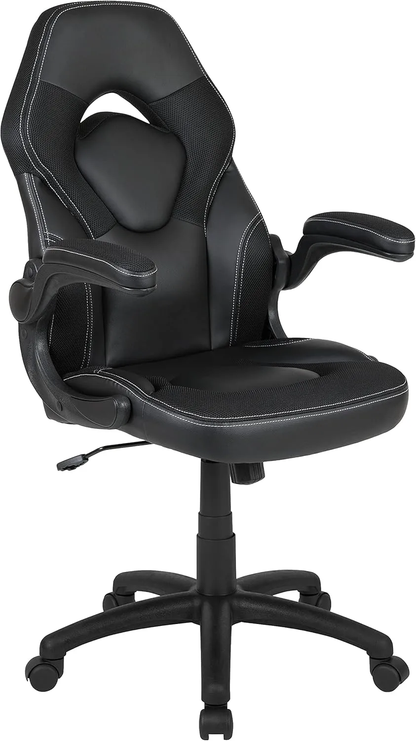 Flash Furniture X10 High-Back LeatherSoft Racing Style Gaming Chair with Flip-Up Arms