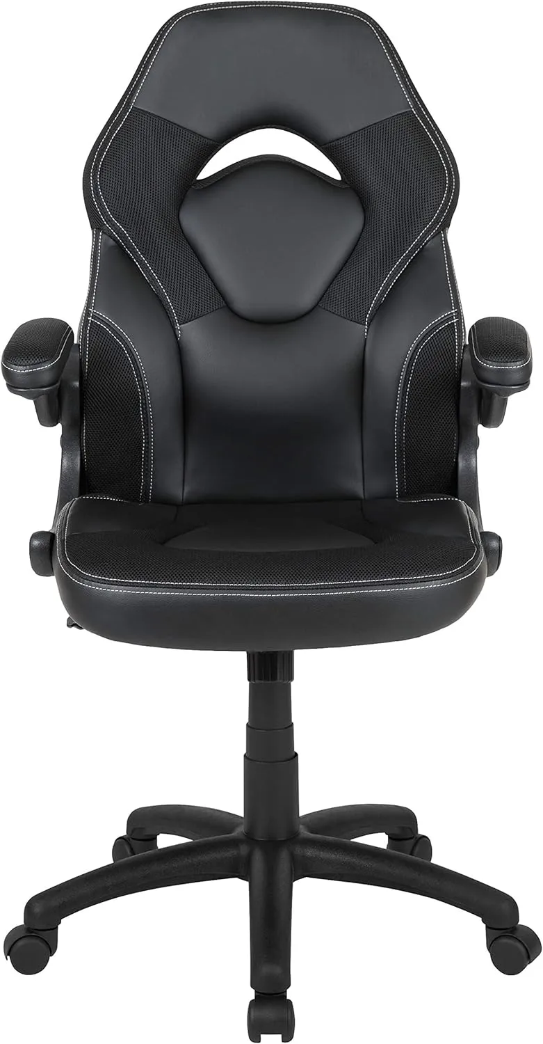 Flash Furniture X10 High-Back LeatherSoft Racing Style Gaming Chair with Flip-Up Arms