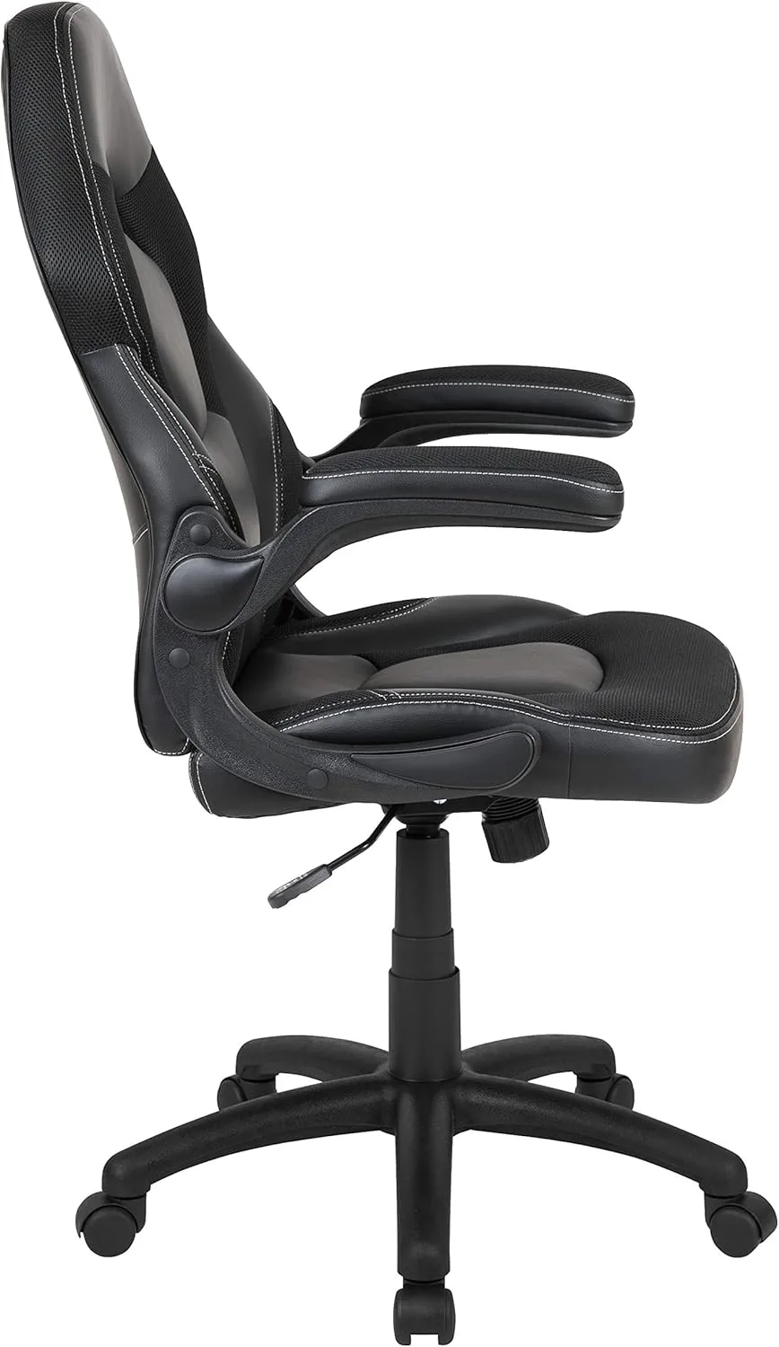 Flash Furniture X10 High-Back LeatherSoft Racing Style Gaming Chair with Flip-Up Arms