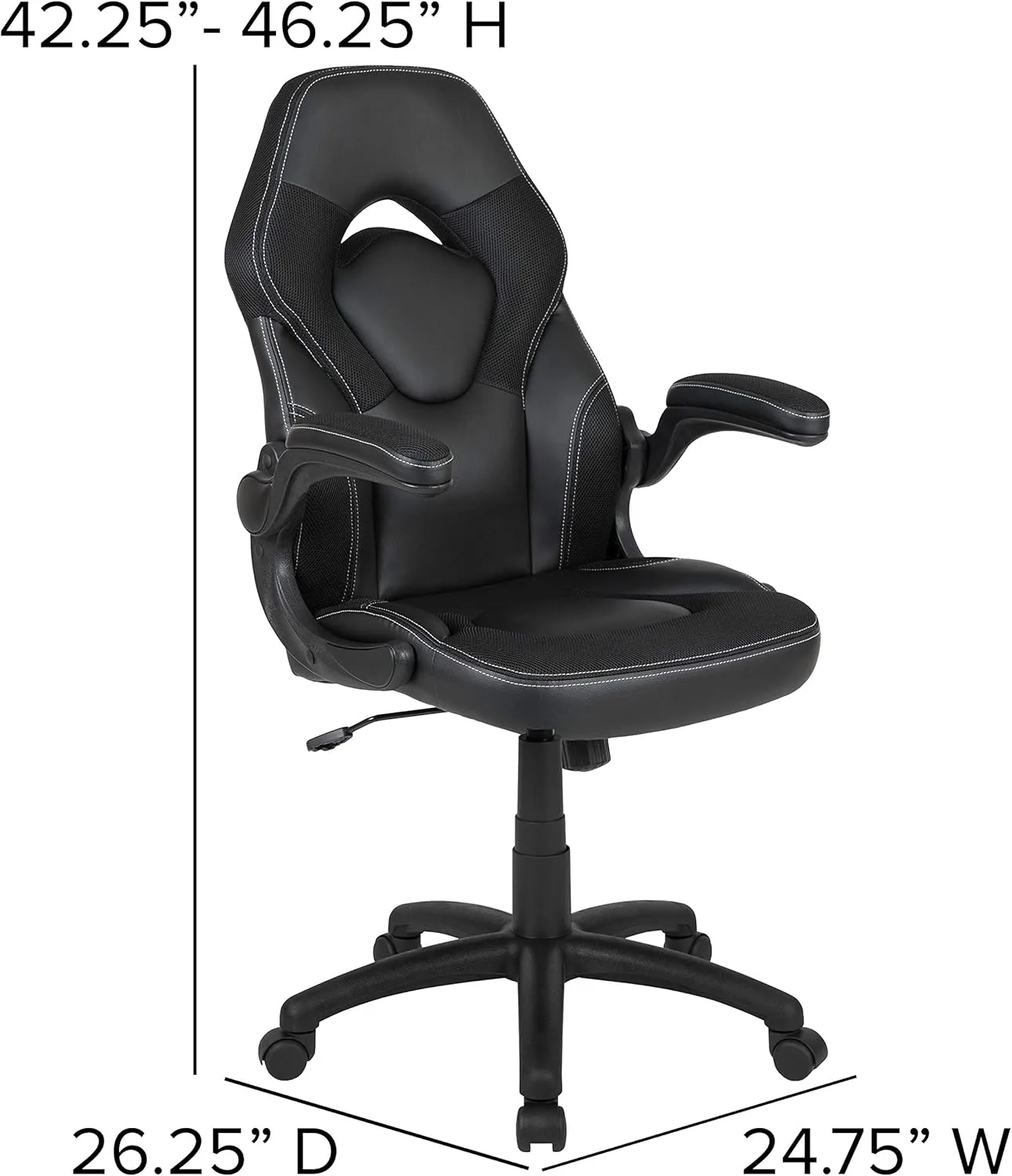 Flash Furniture X10 High-Back LeatherSoft Racing Style Gaming Chair with Flip-Up Arms