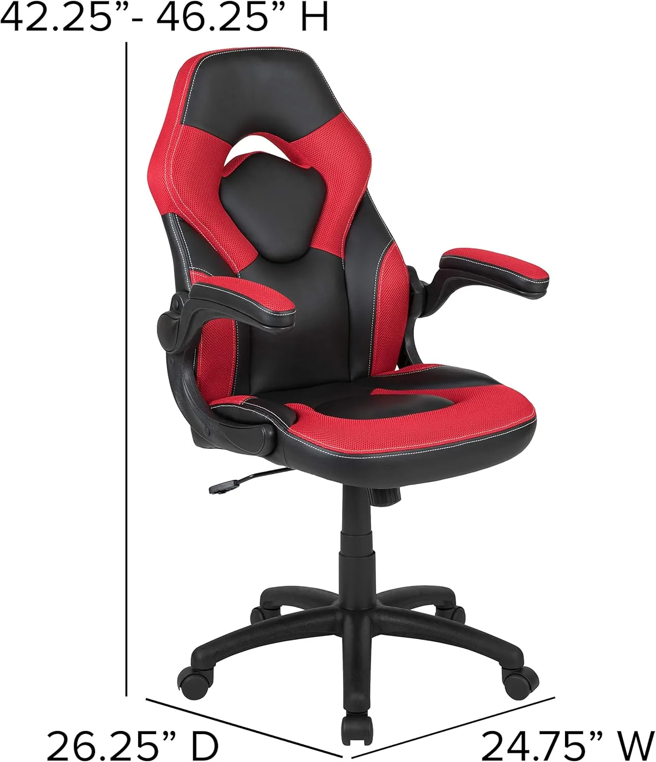 Flash Furniture X10 High-Back LeatherSoft Racing Style Gaming Chair with Flip-Up Arms