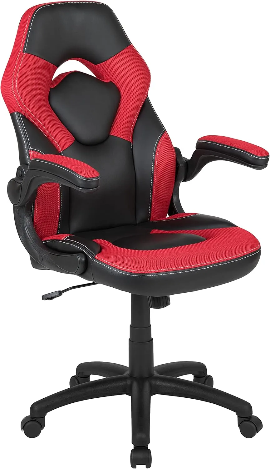 Flash Furniture X10 High-Back LeatherSoft Racing Style Gaming Chair with Flip-Up Arms