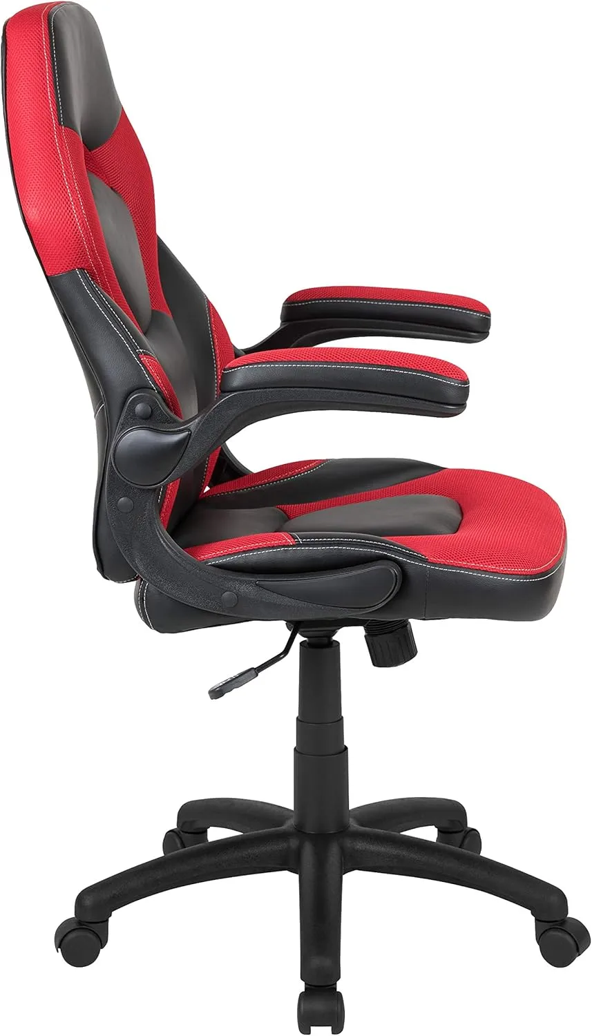Flash Furniture X10 High-Back LeatherSoft Racing Style Gaming Chair with Flip-Up Arms