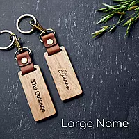 Wood Tag Keyring with Clip