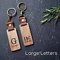 Wood Tag Keyring with Clip