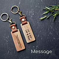 Wood Tag Keyring with Clip