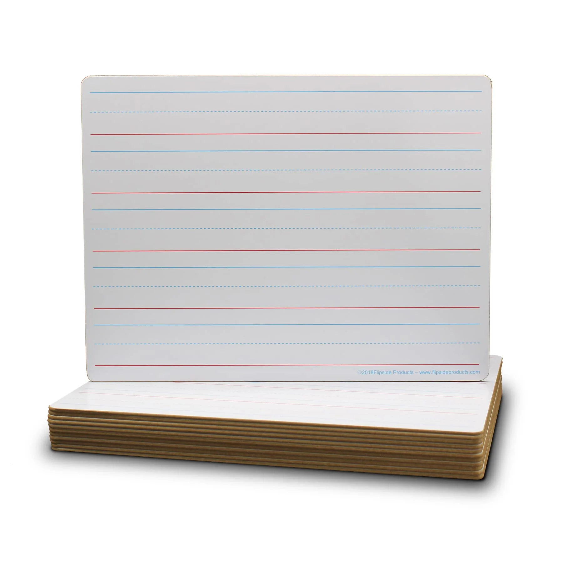 Flipside Two-Sided Red/Blue Ruled Dry Erase Lapboards, 9 x 12 in