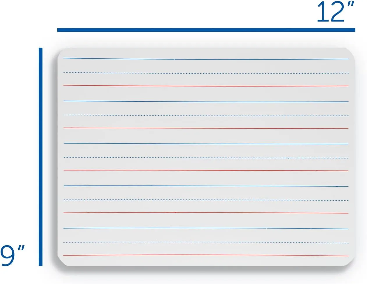 Flipside Two-Sided Red/Blue Ruled Dry Erase Lapboards, 9 x 12 in