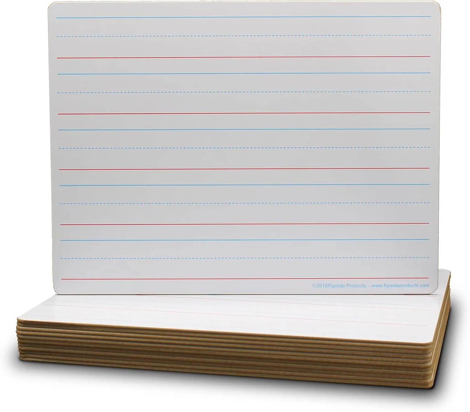 Flipside Two-Sided Red/Blue Ruled Dry Erase Lapboards, 9 x 12 in