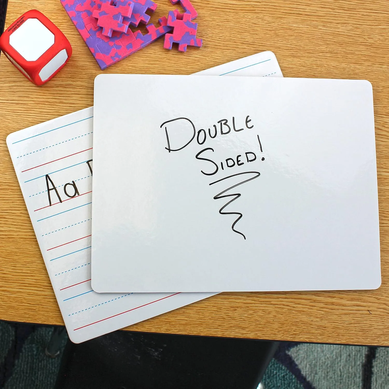 Flipside Two-Sided Red/Blue Ruled Dry Erase Lapboards, 9 x 12 in
