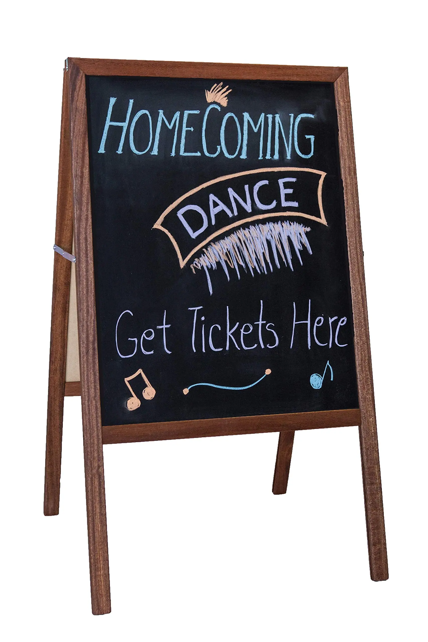 FLIPSIDE Marquee Easel, Hardwood Double-Sided Chalkboard/Dry-Erase