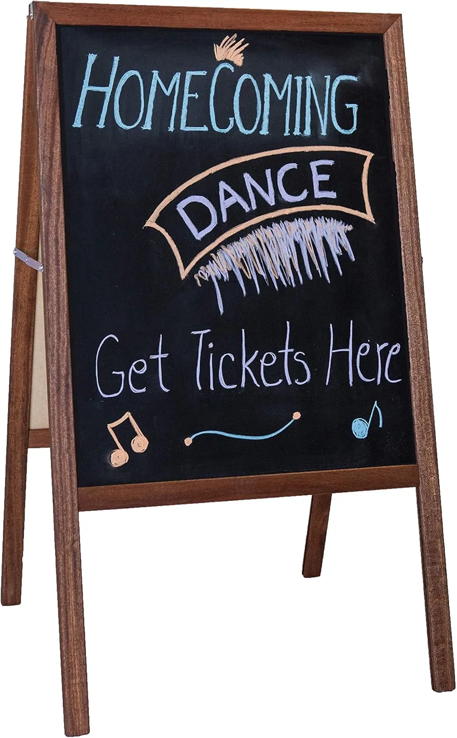 FLIPSIDE Marquee Easel, Hardwood Double-Sided Chalkboard/Dry-Erase