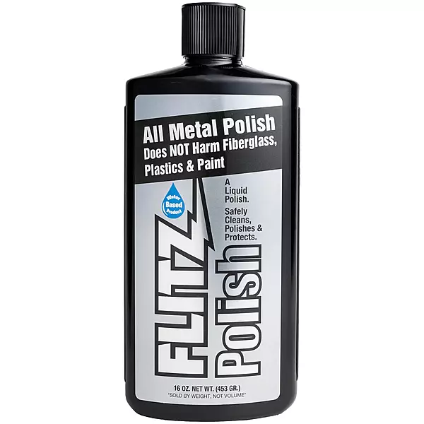 Flitz Multi Purpose Metal Polish Liquid - 16oz Bottle of USA-Made Tarnish Remover - For Aluminum, Chrome, Brass, Nickel