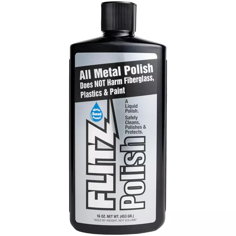 Flitz Multi Purpose Metal Polish Liquid - 16oz Bottle of USA-Made Tarnish Remover - For Aluminum, Chrome, Brass, Nickel