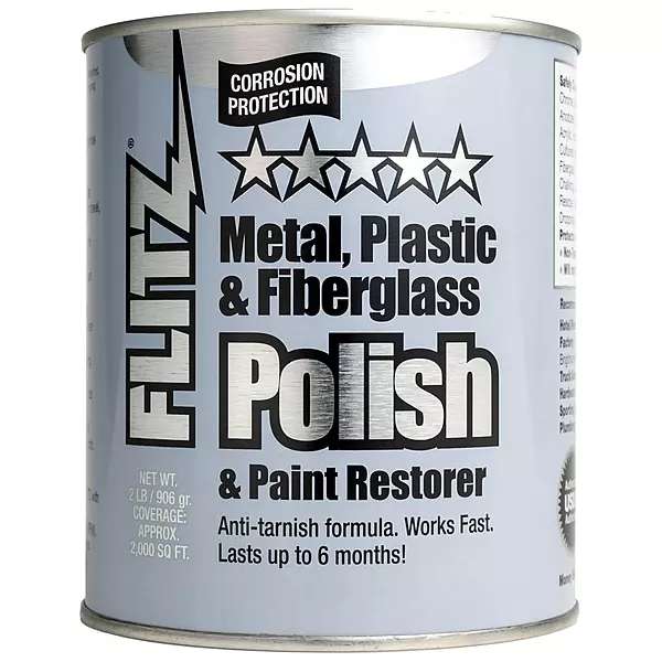 Flitz Multi-Purpose Metal Polish Paste - 2lb Can of USA-Made Metal Scratch Remover - Works on Stainless Steel, Chrome