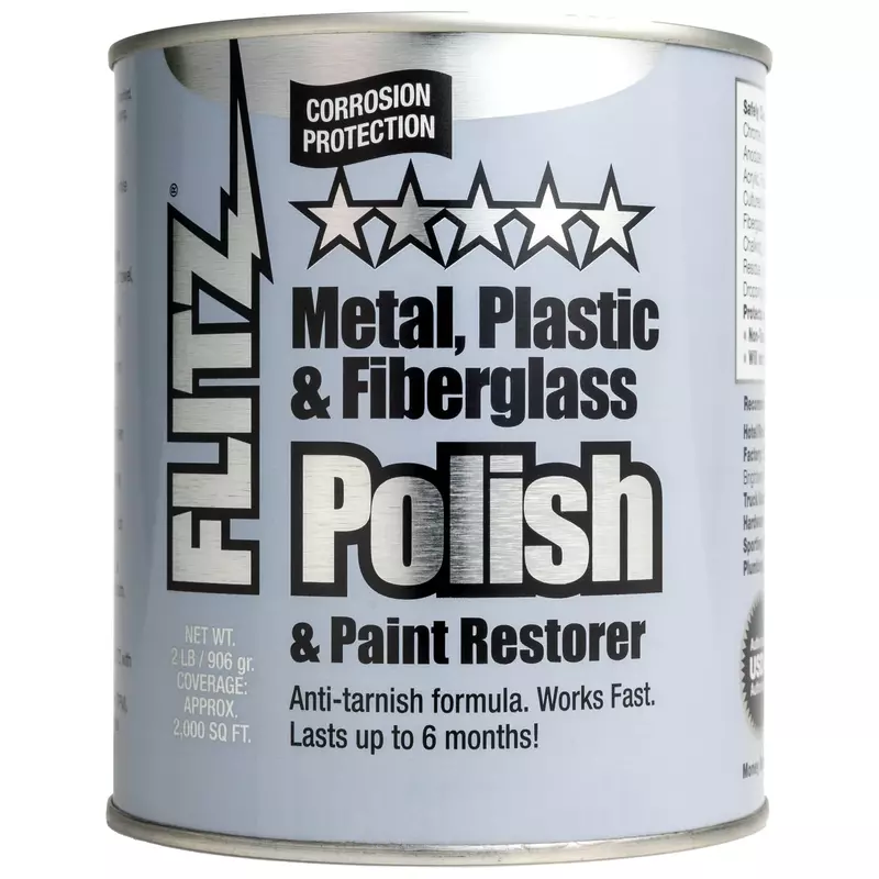 Flitz Multi-Purpose Metal Polish Paste - 2lb Can of USA-Made Metal Scratch Remover - Works on Stainless Steel, Chrome