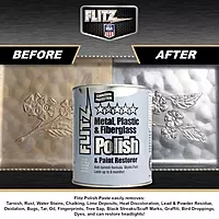 Flitz Multi-Purpose Metal Polish Paste - 2lb Can of USA-Made Metal Scratch Remover - Works on Stainless Steel, Chrome