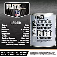 Flitz Multi-Purpose Metal Polish Paste - 2lb Can of USA-Made Metal Scratch Remover - Works on Stainless Steel, Chrome