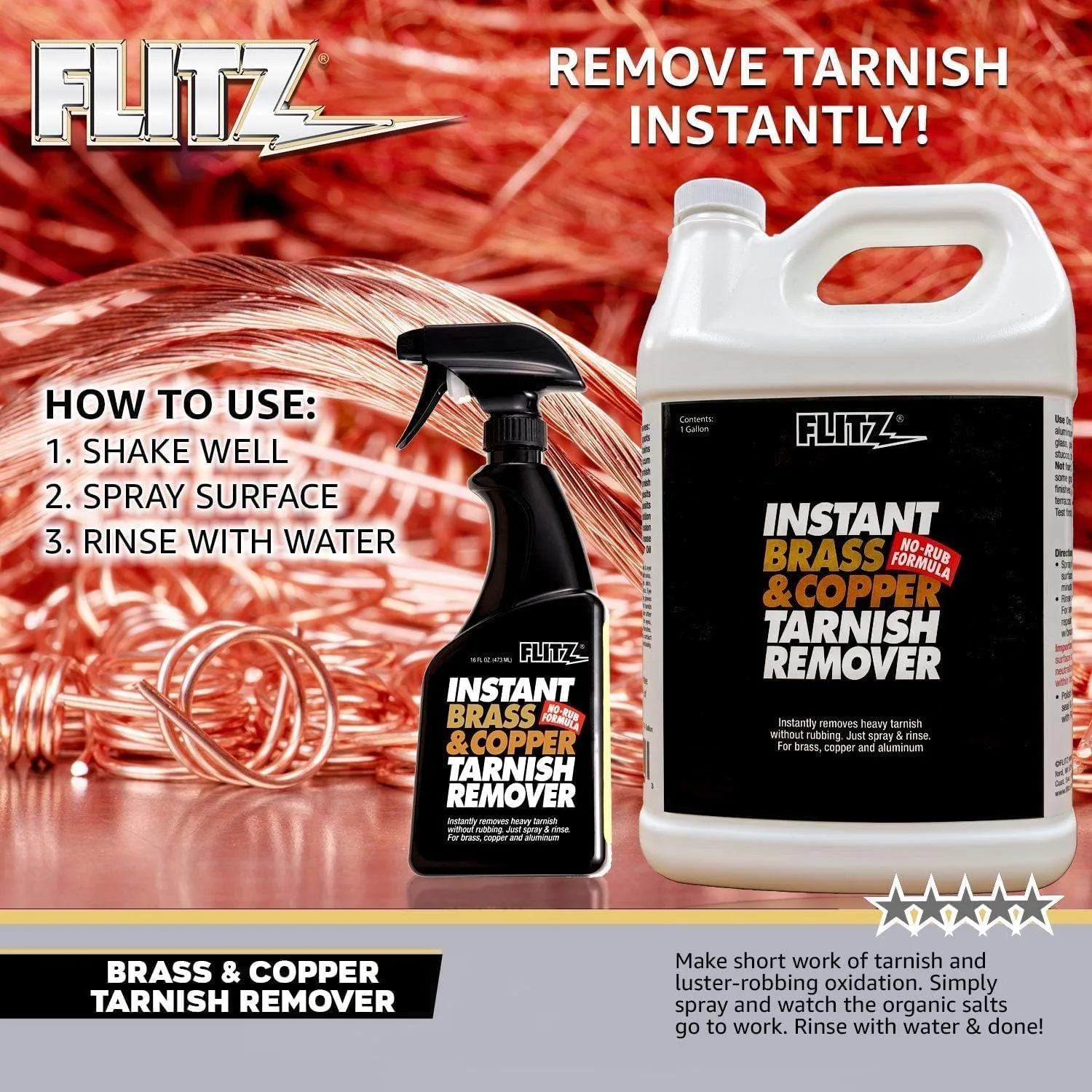 FLITZ Instant Brass and Copper Tarnish Remover
