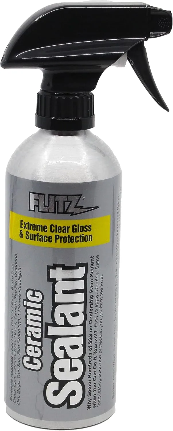 Flitz Ceramic Sealant - 16oz Bottle of USA-Made Ceramic Coating for Cars, Boats, Glass - Repels Water, Polishes