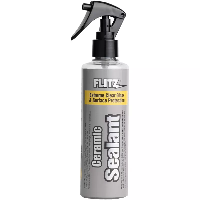Flitz Ceramic Sealant w/ Microfiber Cleaning Cloth - 8oz Bottle of USA-Made Ceramic Coating for Cars, Boats
