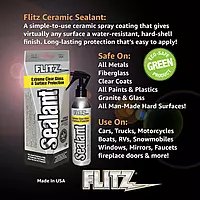 Flitz Ceramic Sealant w/ Microfiber Cleaning Cloth - 8oz Bottle of USA-Made Ceramic Coating for Cars, Boats