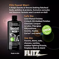 Flitz Faucet Wax Plus - 7.6oz Bottle of USA-Made, Water-Based Faucet Cleaner & Polisher for Water Stains, Fingerprints