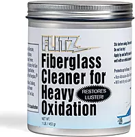 Flitz Fiberglass Cleaner for Heavy Oxidation - 1lb Jar, USA-Made Heavy Duty Water Spot Remover and Boat Polishing Compound