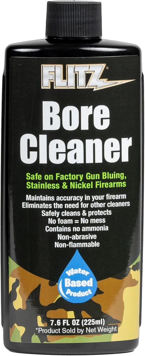 Flitz Gun Bore Cleaner - 7.6oz Bottle of USA-Made Gun Cleaning Solvent to Clean & Remove Rust, Lead Build Up, Ammo Residue