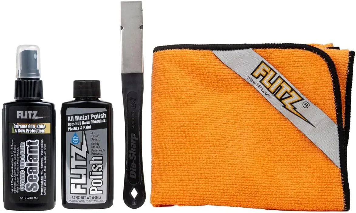 Flitz Knife Restoration Kit - USA-Made All-in-One Knife Cleaner & Restoration Tools - Includes 1.76oz Polish