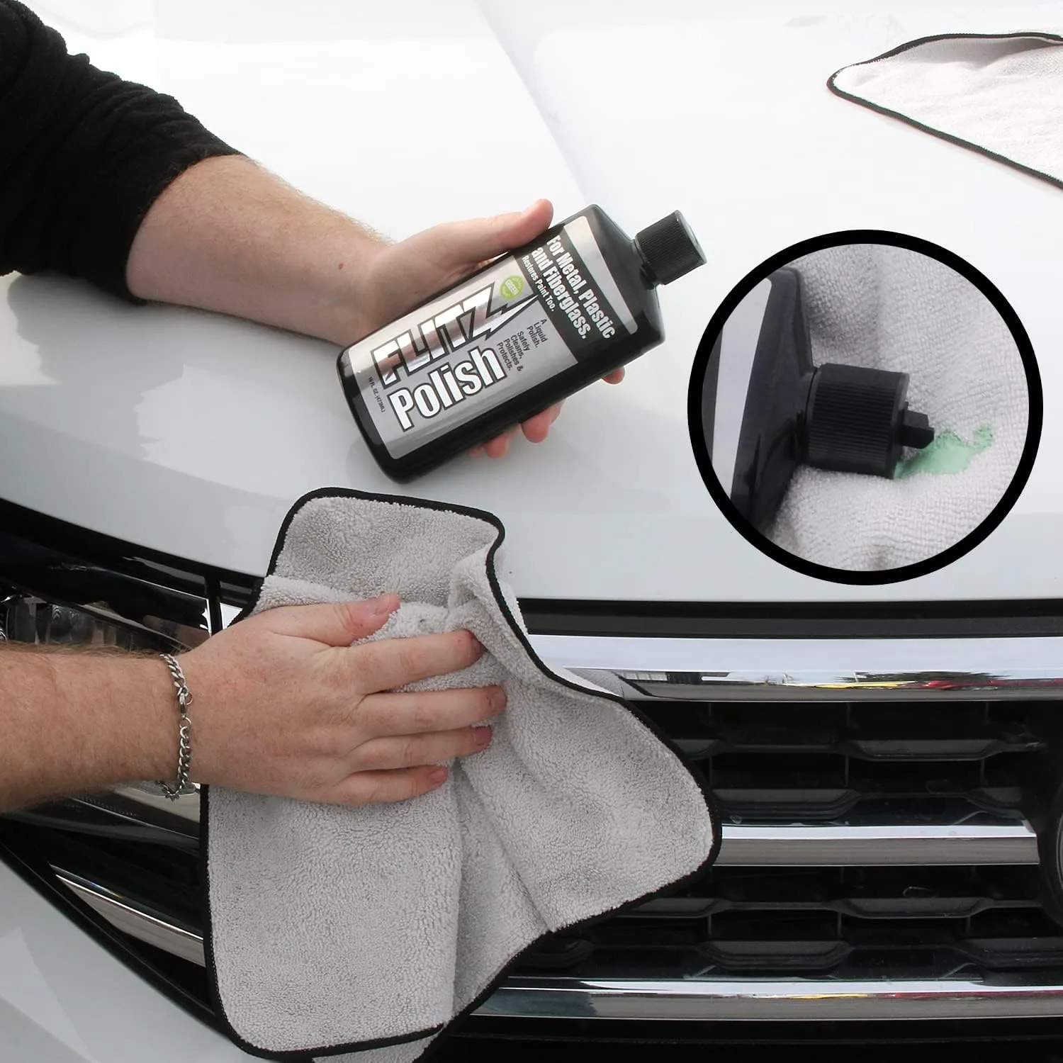 Flitz Multi Purpose Metal Polish Liquid - 7.6oz Bottle of USA-Made Tarnish Remover - For Aluminum, Chrome, Brass, Nickel