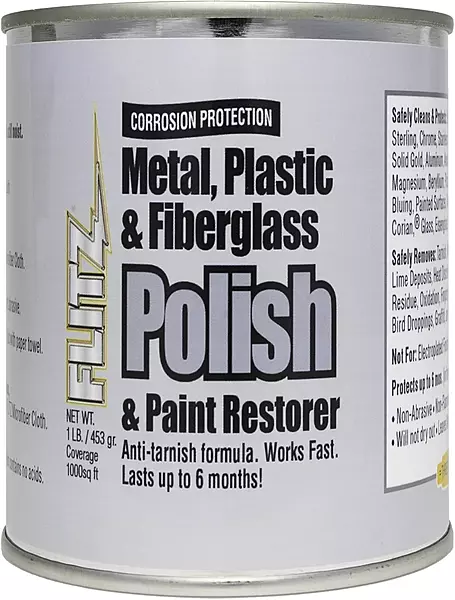 Flitz Multi-Purpose Metal Polish Paste - 1lb Can of USA-Made Metal Scratch Remover - Works on Stainless Steel, Chrome