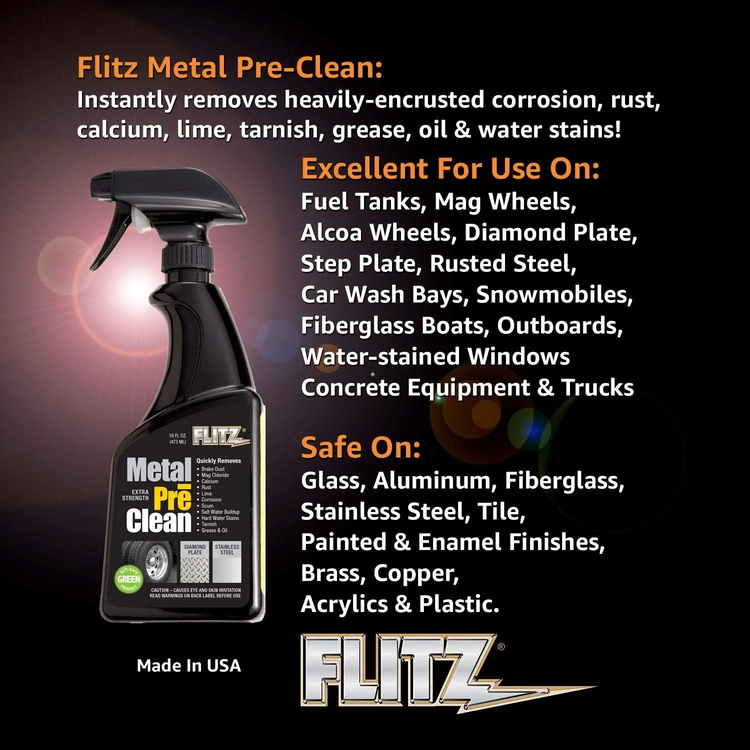 FLITZ Metal Pre-Clean - Metal Cleaner & Rust Remover