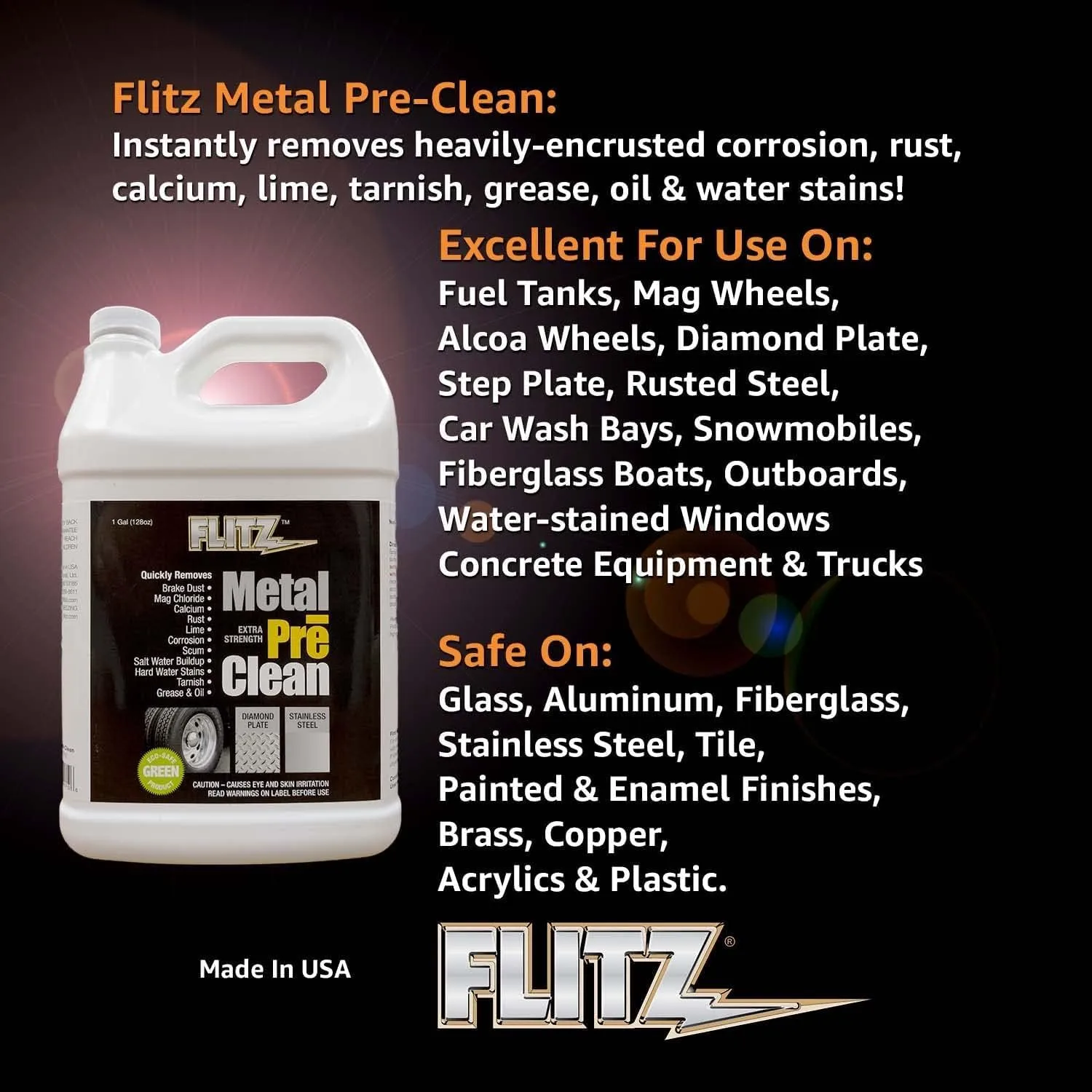 FLITZ Metal Pre-Clean - All Metals Cleaner & Rust Remover