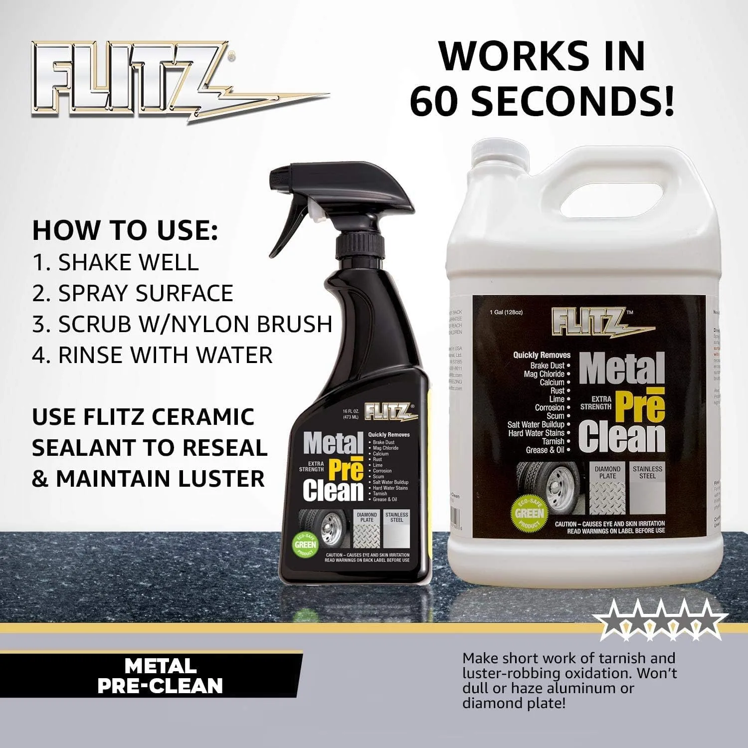 FLITZ Metal Pre-Clean - All Metals Cleaner & Rust Remover