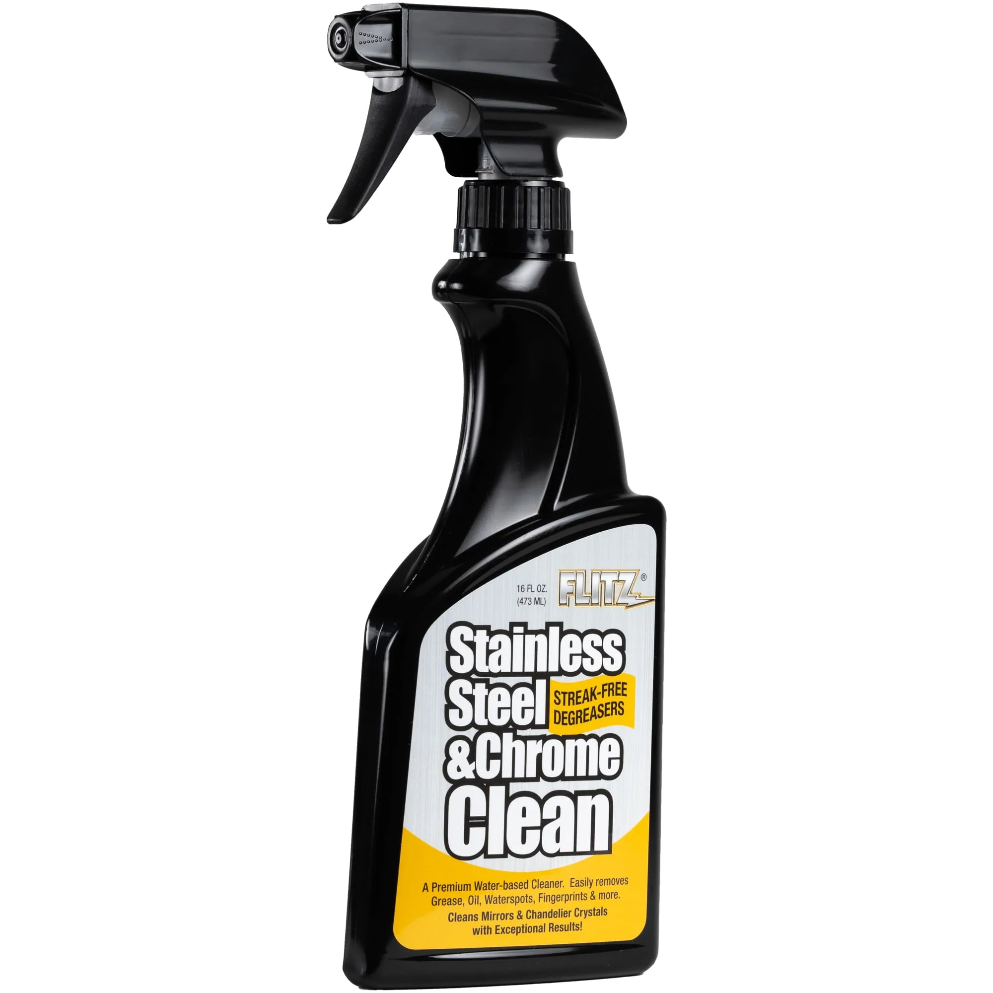 Flitz Stainless Steel & Chrome Clean - 16oz Bottle, USA-Made Stainless Steel Cleaner Spray for Appliances - Grill, Fridge