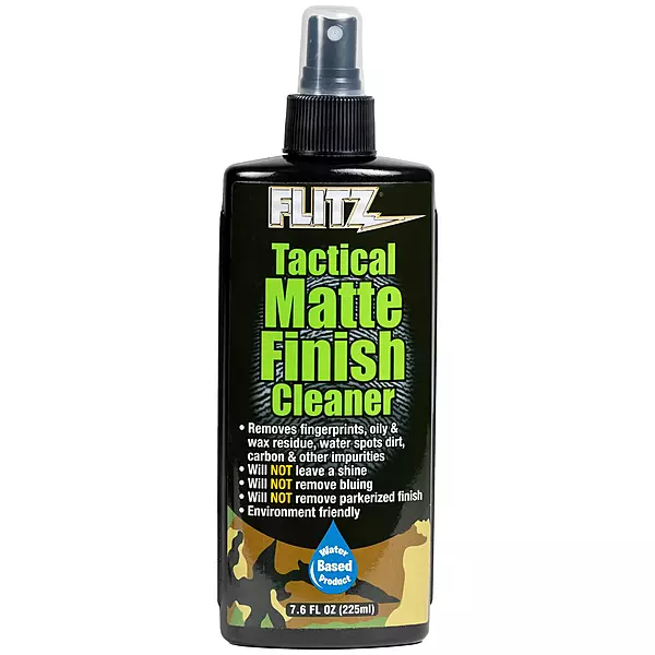 Flitz Tactical Matte Finish Cleaner - 7.6oz Bottle of USA-Made Gun Cleaner Spray to Remove Fingerprints, Oil