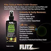 Flitz Tactical Matte Finish Cleaner - 7.6oz Bottle of USA-Made Gun Cleaner Spray to Remove Fingerprints, Oil