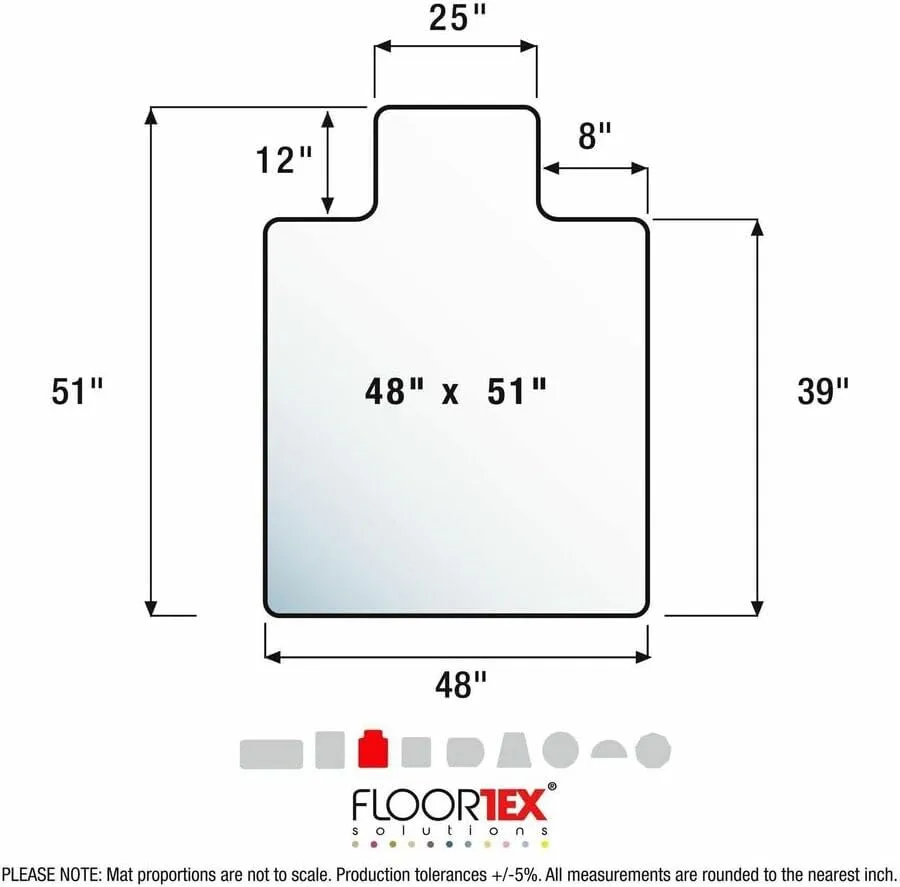 FLOORTEX Cleartex Enhanced Polymer Lipped Chair Mat for Carpets up to 3/8"