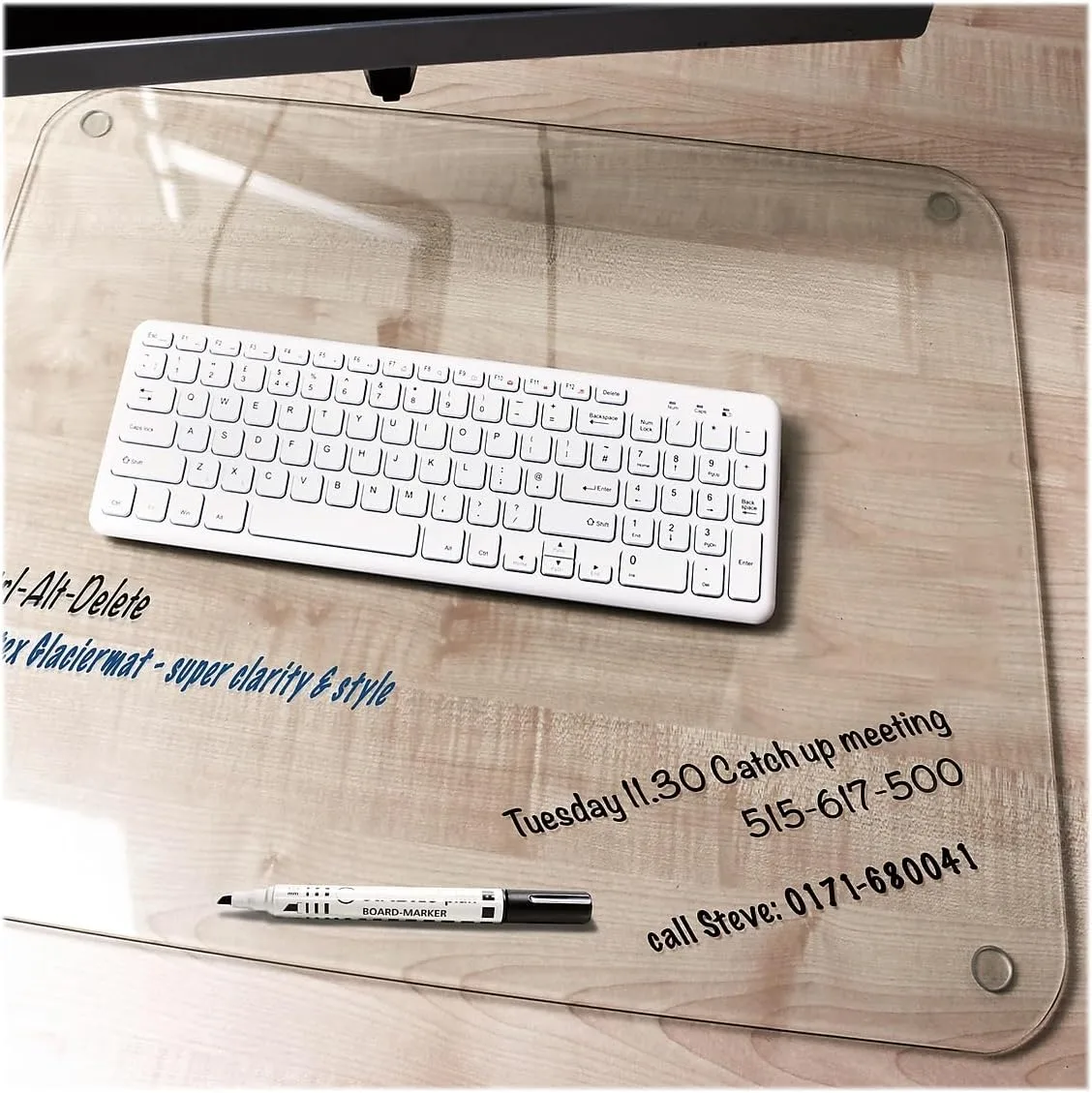 Desktex Glaciermat Anti-Skid Tempered Glass Desk Pad, 19-inch x 24-inch, Clear (FCDE1924G)