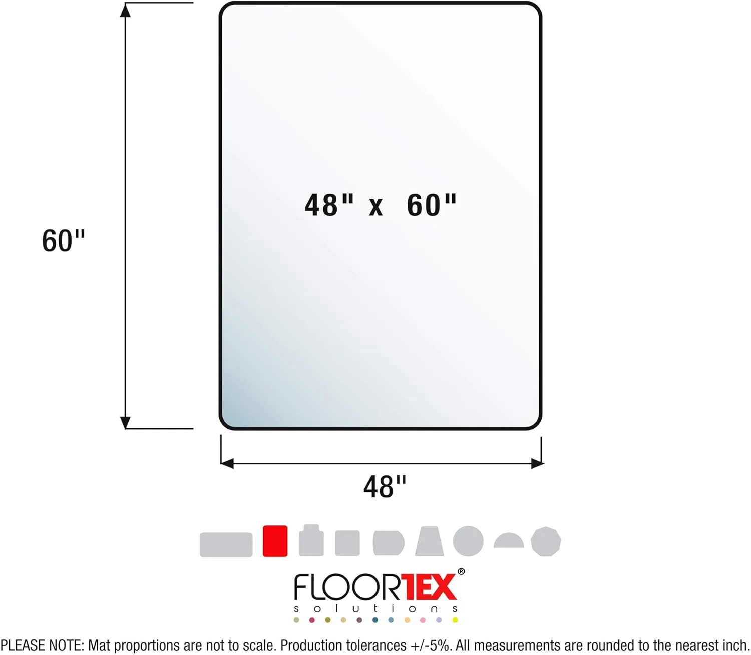 Floortex Cleartex Recycled Rectangular Chair Mat For Hard Floors, 48in x 60in, Tinted